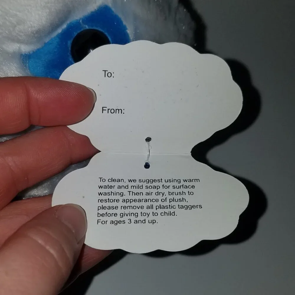 NWT Glow Bug Wishpets Plush Blue White Teddy Bear Stuffed Animal Toy Lovey 2012